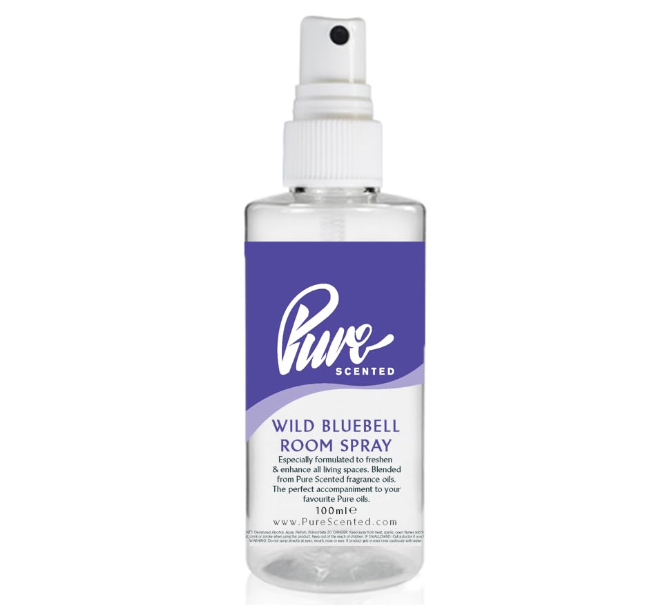 Pure Scented 100ml Room & Fabric Sprays Suitable For Home, Car, Caravan, Work, Gym Bags, Odour Eliminators (1 x 100ml, Wild Bluebell)