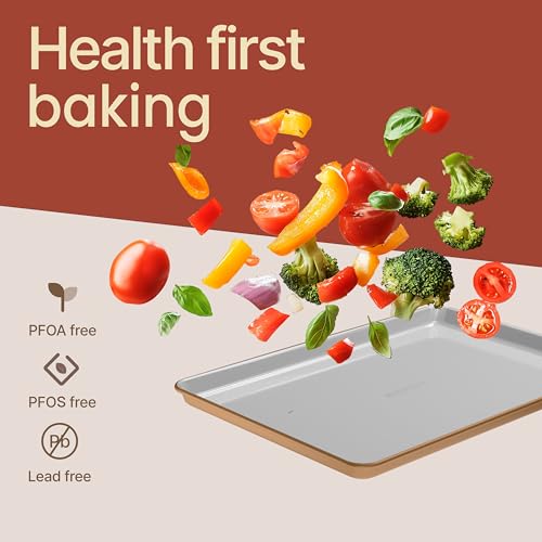 Bakken 8-Piece Stackable Bakeware Collection - Ceramic Non-Stick Coating, Baking Trays, Assorted Bakeware, PTFE, PFOA & PFOS Free - Healthy Baking, Ergonomic Handles, Cooling Rack, Non-Toxic, Oven-Safe - Image 6