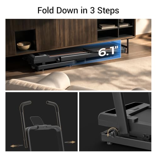 Image of UMAY 40% Incline Treadmill for Home with Handle bar 5 Level 15 inch Deck Height