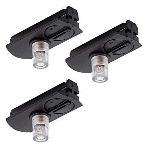 Litecraft Track Light Adapters for Ceiling Pendant Fittings in Black - 3 Pack