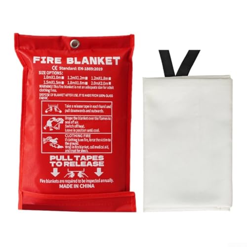 SiSinkal Lot de 4 couvertures anti-incendie en fibre de verre très résistante à la chaleur pour cuisine, bureau, usage domestique, réutilisable, dépliage rapide, outil de sécurité - 1,8 x 1,8 m