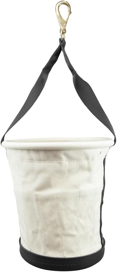 Klein Tools 5172PS Heavy-Duty Tapered-Wall Bucket with 15 Inside Pockets, No. 4 Canvas