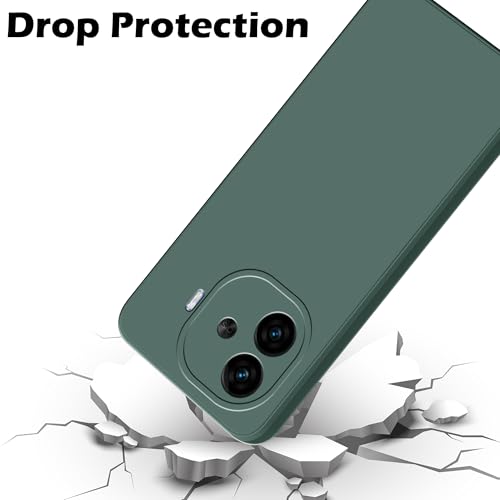 Image of amazon basics Back Cover for iQOO Neo 10R 5G | Ultra Slim Soft Rubberised Case | Matte Silicone Flexible Mobile Case | Camera Protection - Green