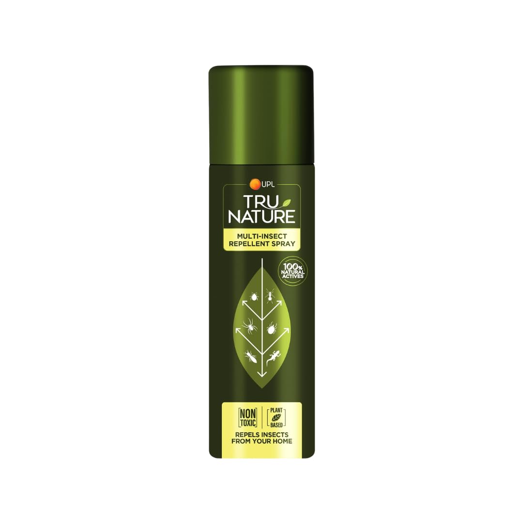 tru nature herbal multi-insect repellent spray – 200 ml | works on cockroaches, flies, mosquitoes & more | 100% plant based, chemical free | ideal for home, kitchen, office & garden