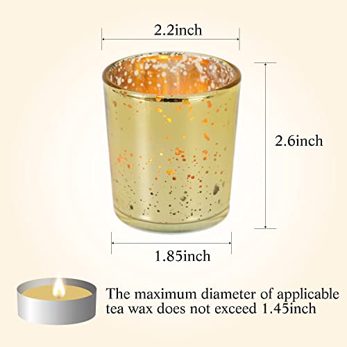 Gold Votive Candle Holders, Mercury Glass Tealight Candle Holder Set Of 48, Perfect Centerpieces For Wedding, Party, Home Decor #TOP2