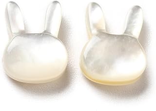 10Pcs Natural Animal Shell Beads White Rabbit Spacer Beads for DIY Jewelry Making Bracelets Necklace Crafts
