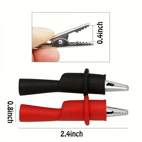 Image of Replacemen Push-on Alligator Clips for Multimeter Test Lead,4 Pcs (4 PCS) (4PCS)