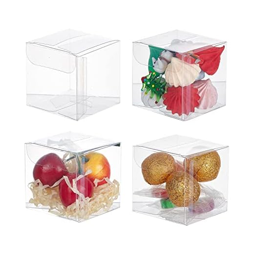 BENECREAT 60PCS Clear Cube Gift Boxes