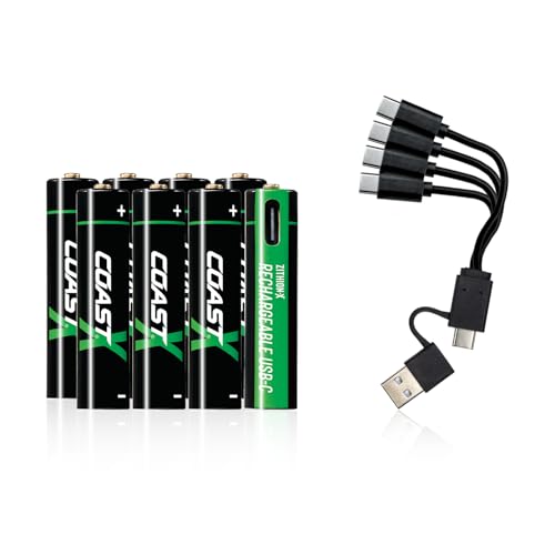 Coast AAA USB-C Rechargeable Batteries ZITHION-X 8-Pack