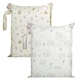 HECCEI Lot de 2 Sacs imperméables réutilisables lavables pour Couches en Tissu avec Pochet...