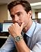 Imagen de SAPPHERO Reloj Hombre Cronografo Analógico Movimiento de Cuarzo 50M Impermeable Banda de Acero Inoxidable Clásico Casual Diseñador Relojes Elegante Regalo para Hombres