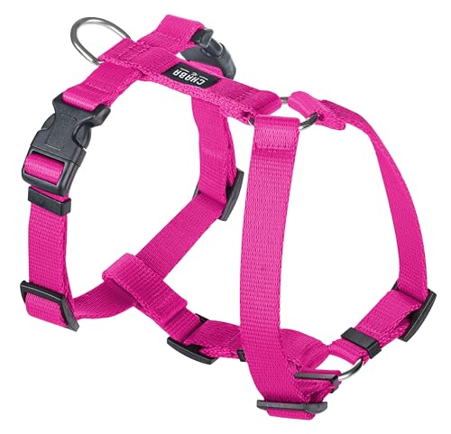 Chaba Guard Hundegeschirr für mittelgroße Hunde mit Kontrolle, Anti-Zug & Würgen, Verstellbar, Komfortabel und Leicht, Classic Step-in Brustgeschirr, Laufgeschirr, Dog Harness, Größe L, Fuschia