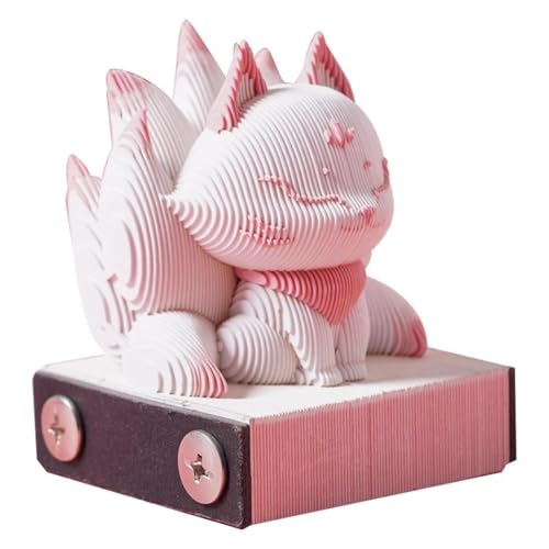 芸術的なパッド、3Dメモパッド、3Dメモパッドアート、168ページのティアアウェイ3Dメモ帳、3D九尾のキツネの紙の彫刻アートメモパッド、付箋のないメモ、クリエイティブな3Dアートパッド、ユニークなデスクトップ装飾ギフト。