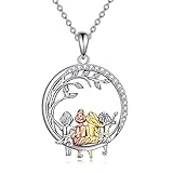 AOBOCO 4 Sisters Necklace Sterling Silver for Women Four Sisters Birthday Jewelry Gift from Sister