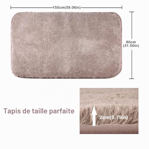 FCSDETAIL Tapis de Bain Antidérapant à Poils Longs en Microfibre, Tapis de Sol Lavable en Machine avec Microfibre Douces Absorbant l'eau pour la Baignoire, la Douche et la Salle de Bain – vue 3