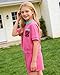 Latnnut Girls' Fashionable and Comfortable Short Sleeve Tee Shirt with Shorts Set Suitable for Summer Adventure and Casual Occasions Girls Short Sets Size 7-8