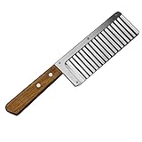  Ganmaov Wellenmesser Crinkle Cutter Messer Holzgriff Kartoffelschneider Zum Schneiden Von Kartoffeln Süßkartoffeln und Obst Oder Gemüse (1PC)