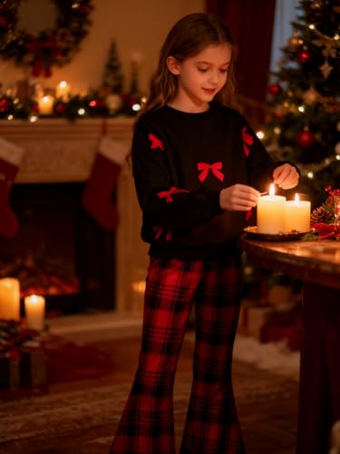 Image of Girls 2 Piece Outfits Long Sleeve Butterfly Sweatshirt & Flared Pants Fall Clothing Set Size 7-12 Years