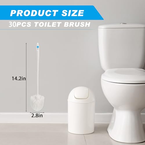 Image of Tioncy 30 Pcs 14.2 Inch Toilet Brush Commercial Heavy Duty Toilet Bowl Cleaning Scrub Long Scrubber for Bathroom Cleaning Supplies