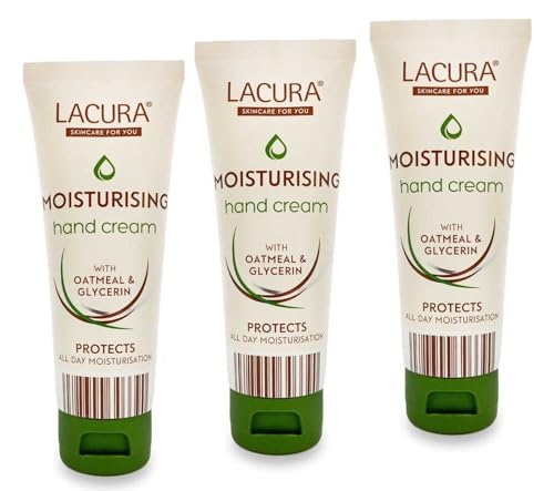 Aldi Lacura - Moisturising Hand Cream | With Oatmeal + Glycerin | All Day Moisturising | 75Ml [X3]