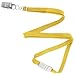 Yellow Lanyard, flat braid, break-away, bulldog clip, 3/8" wide (100pk)