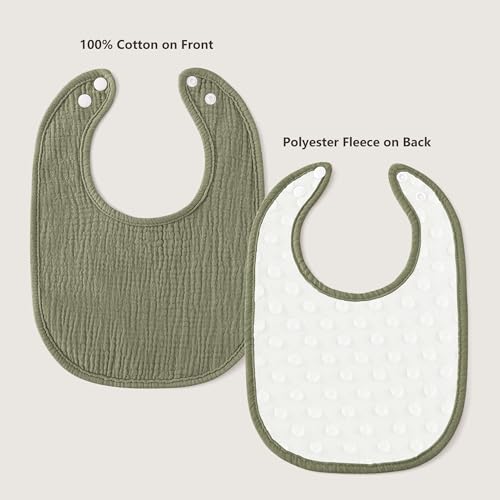 Image of Susurration Muslin Baby Drool Bibs 6Pack Soft Square Adjustable Baby Bandana Bibs for Unisex Girls & Boys