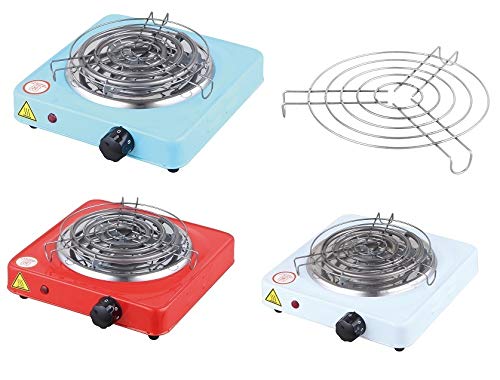 Maxell Power CE Cocina ELECTRICA para Shisha con Grill Rejilla CACHIMBA Carbon HORNILLO 1000W Colores (Rojo)