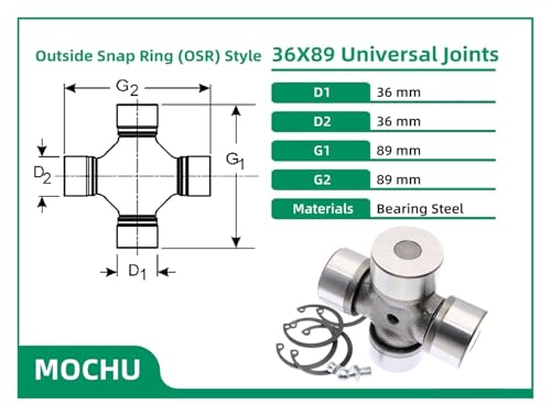 Joint en u 36X89 anti vibration pour réparer un cardan de transmission usé