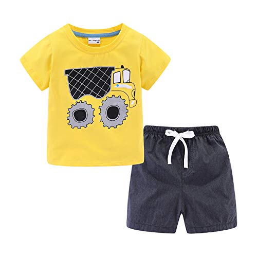 Image of LittleSpring Boys Summer 2piece Outfits Short Sleeve T-Shirt and Shorts Set