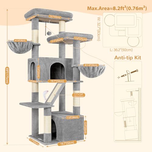 Globlazer Torre para Gatos Grande de 69 Pulgadas Beige miniatura 2