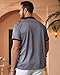 Mens Fashion Color Block Polo Shirts Casual Short Sleeve T Shirt Striped Moisture Wicking Golf Shirts Tops Gray