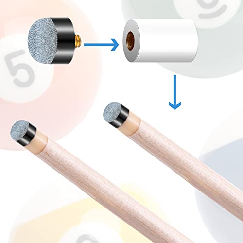 Deekin 30 Pieces Billiard Pool Cues Sticks Screw on Tip 12/13 mm Nylon Ferrules Replacement Billiard Screw in Cue Tips Pool Sticks Accessories - Image 3