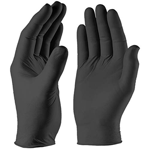 Black medical grade Nitrile gloves - Strong, Multi-Purpose, Powder Free Simply Sanitize Large Nitrile Gloves - BNG007 - 100PK