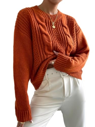 Womens Casual Jumper Tops Pullover Sweater Round Neck Knit Drop