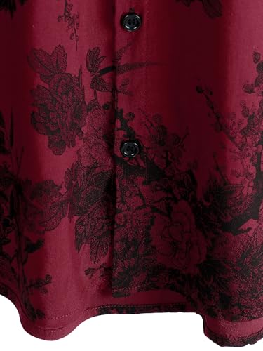 Image of JOTOOK Mens Hawaiian Shirt Short Sleeve Button Down Tropical Shirts Casual Floral Summer Beach Shirt