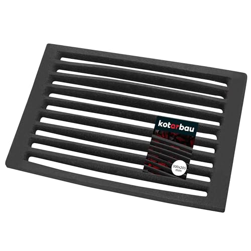 KOTARBAU® Rejilla de Hierro Fundido para Chimenea, 30 x 20,5 cm, Rejilla para Cenizas, Rejilla Rectangular para chimeneas, Estufas, Parilla Resistente
