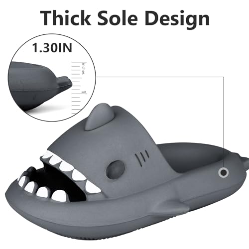 Image of Kids Shark Cloud Slides | Toddler Boys Girls Shower Slippers | Boys Girls Cute Cartoon Fish Flip Flops | Beach Pool Home Sandals | Quick Dry Non-Slip