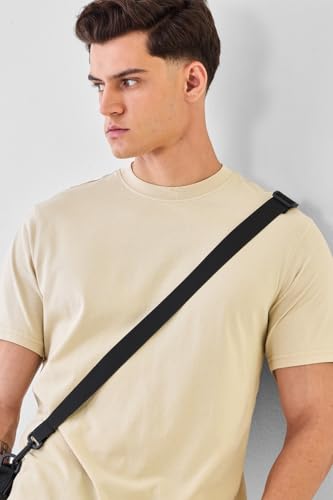 Image of SNITCH Men T-Shirt | Minimalist Regular Fit & Short Sleeve Styling | 100% Breathable Cotton Casual Wear T-Shirt & Durable Knit Plain Weave Everyday Summer Essential