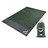 Campingmatte 200 × 210 m wasserdichte Picknickdecke Matte sandfreie Stranddecke mit Tasche Outdoor Picknickmatte für Reisen Wandern Musik Festivals Leicht Schnell trocknend Hitzebeständig Armeegrün