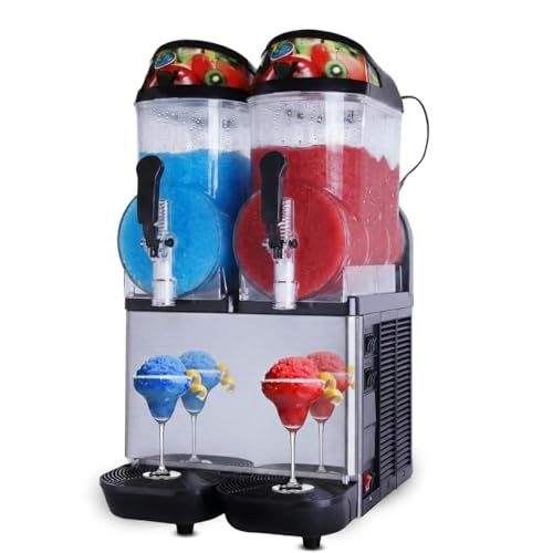 Commercial Frozen Ice Drink Slush Machine with LED Lights & Adjustable Thermostat Slushie Maker Machine for Bars, Cafes, Hotels | Easy Clean, High Quality, Reliable Performance - (2 Tank Slush) option