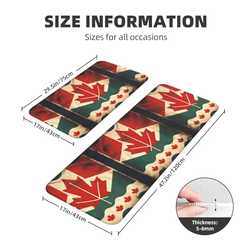 Tapis de cuisine antidérapant contre sol glissant Canada rétro - 3