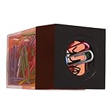 Sonew Magnetischer Büroklammerspender, Großes Fassungsvermögen, Transparente Klammeraufbewahrung für Schreibtisch, Büro, Schule (BLACK)