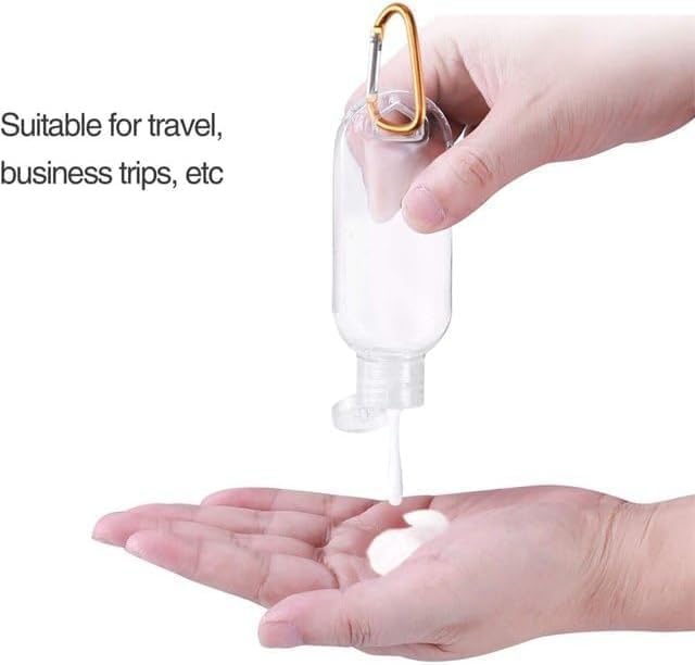 3 botellas portátiles transparentes para llavero de salsa picante, mini recipientes de viaje recargables de 2 oz/1.7 fl oz para salsa de tomate y salsa de soja y salsa, llaveros de especias 7