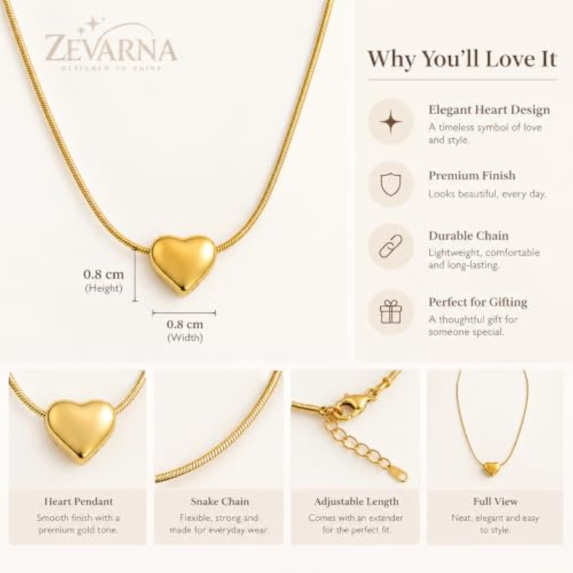 Women's Anti Tarnish Stainless Steel Heart Locket Pendant Necklace