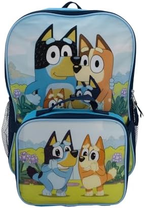 Bluey Conjunto de mochila de 2 peças, bolsa de viagem para meninas