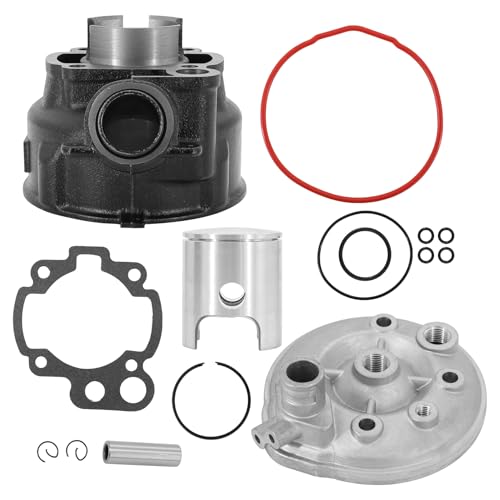 Dokili Zylinder Kit 70ccm inkl. Zylinderkopf LC wassergekühlt für Minarelli Motoren, AM 2, 3, 4, 5, 6, Aprilia RS, Beta RR 50, Malaguti XSM, Motorhispania Furia, Peugeot XP6, Rieju MRX, Sherco EN 50