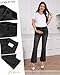 Huukeay Women's Maternity Flare Jeans Over The Belly Stretchy Bell Bottoms Casual Denim Pregnancy Pants Elastic Inset Panel(Washed Black,Large)