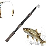 Caña de pescar portátil – Barra ligera portátil para mochila de 180 cm – Caña de pescar fiable | Para adultos y hombres de viaje agua salada y agua baja trucha bagre surf Crappie Inshore mochila