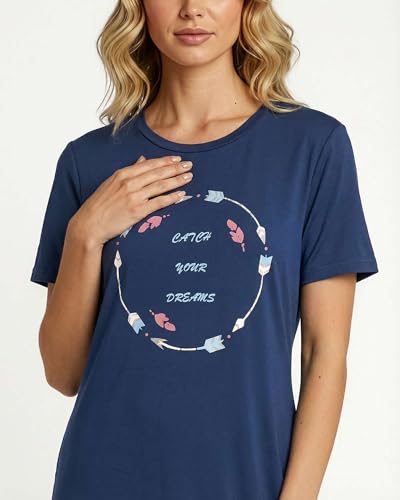 Image of Real Essentials 3 Pack: Women's Short Sleeve Nightgown Dress - Nightshirt Pajama Sleep Shirt Sleepwear (Available in Plus)