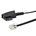 Produktbild ecabo 10069 15m Universal Telefonkabel  TAE-F Stecker auf RJ11-Stecker  Anschluss-Kabel  Westernstecker  4adrig  Flachkabel für Telefon AB FAX Modem  schwarz